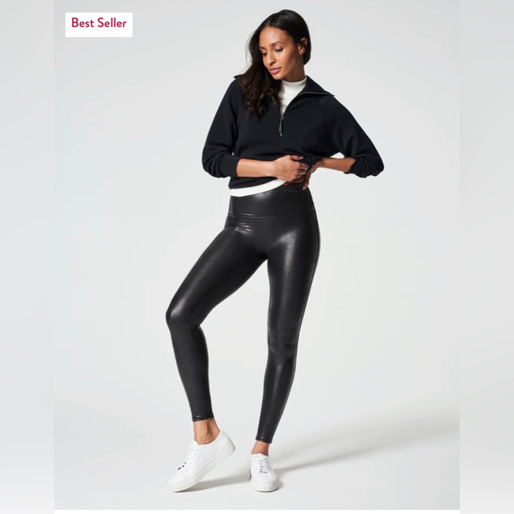 SPANX Faux Leather Leggings Black Size L